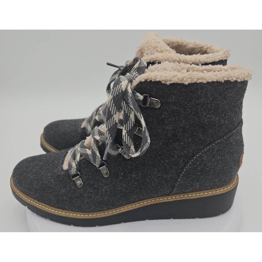 Dr Scholls BE ENERGIZED Sherpa NEW Grey Wool Winter Hiking Boot W/9.5 NWOB